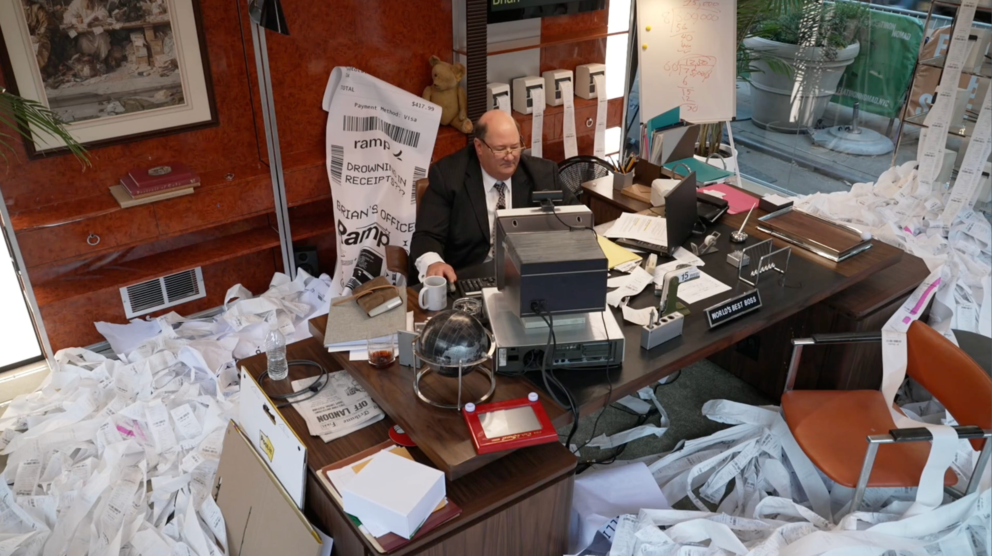 Brian Baumgartner inside the Ramp box stunt